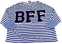 Námořnicky modro-bílé pruhované krátké široké triko s písmenky zn. Tammy