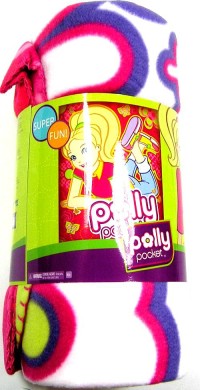 Outlet - Růžovo-bílo-žlutá fleecová deka Polly Pocket