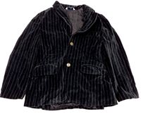 Černé pruhované sametové sako
