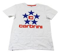 Bílé tričko s hvězdami a nápisem zn. Carbrini