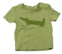 Khaki tričko s krokodýlem zn. Primark