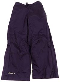 Tmavofialové šusťákové outdoorové kalhoty s nápisem zn. MOUNTAIN WAREHOUSE