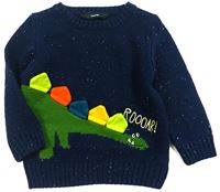 Tmavomodrý svetr s dinosaurem zn. George 