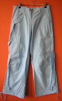 Dámské světlemodré plátěné kalhoty vel. 38
