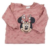 Růžové puntíkaté triko s Minnie zn. Disney