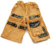 Okrové riflové kalhoty s kapsičkami