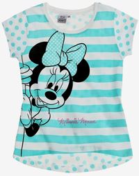 Nové - Zeleno-bílé pruhované tričko s Minnie zn. Disney
