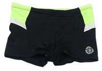 Černo-bílo-neonově zelené nohavičkové plavky s číslem zn. C&A