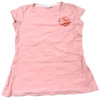 Růžové tričko s kytičkou 