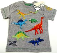 Nové - Šedé tričko s dinosaury zn. Minoti 