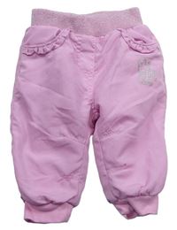 Růžové šusťákové zateplené kalhoty zn. Ergee
