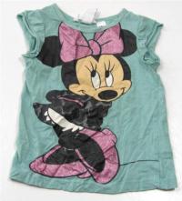 Modré tričko s Minnie a puntíky zn.  H&M + Disney 