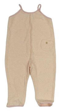 Meruňkové melírované úpletové laclové kalhoty s kapsou zn. ZARA