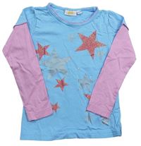 Modro-růžové triko s hvězdičkami zn. Kids 