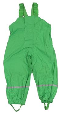 Zelené šusťákové nepromokavé laclové kalhoty zn. impidimpi