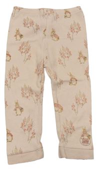 Růžové květované pyžamové kalhoty s králíky - Peter Rabbit zn. Nutmeg