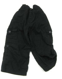 Černé lněné rolovací kalhoty s kapsami zn. George