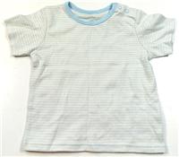 Bílo-béžovo-modré pruhované tričko zn. TU 