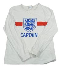 Bílé triko s potiskem England zn. Tu