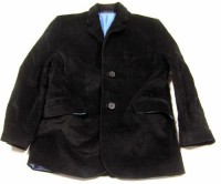 Černý sametovo/riflový oteplený kabátek zn. Marks&Spencer
