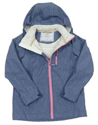 Modrá melírovaná softshellová bunda s kapucí zn. TCM