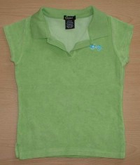Zelené froté tričko s límečkem a rybičkou