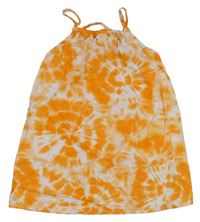 Oranžovo-bílé batikované lehké šaty zn. H&M