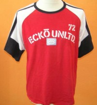 Pánské červeno-bílé tričko s nápisem zn. Ecko