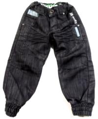Černé riflové cuff kalhoty s potiskem 