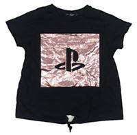 Černé crop tričko s potiskem se znakem - PlayStation zn. PRIMARK