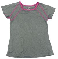 Tmavošedo/růžové melírované tričko zn. H&M