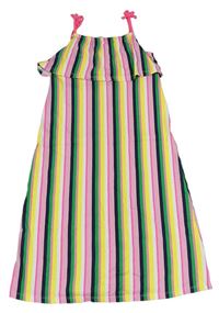 Barevné pruhované letní šaty s volánkem zn. George