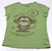 Zelené tričko s opičkou 