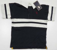 Outlet - Tmavomodro-smetanové tričko s límečkem zn. Ralph Lauren