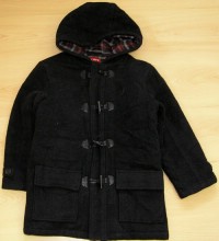 Černý flaušový zateplený kabátek s kapucí zn. Bhs