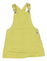 Žlutá puntíkovaná riflová sukně s laclem zn. F&F