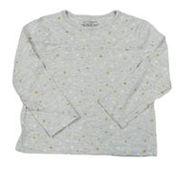 Světlešedé melírované triko s hvězdičkami zn. Primark