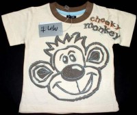 Outlet - Béžové tričko s opičkou zn. Minoti