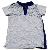 Šedo-tmavomodré vzorované tričko zn. Matalan