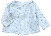 Bílo-šedé sametové propínací triko s hvězdičkami zn. F&F