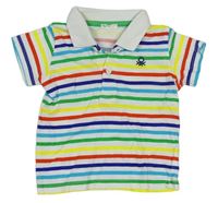 Bílo-barevné pruhované polo tričko zn. Benetton 