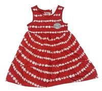 Červené bavlněné květované šaty zn. Nutmeg