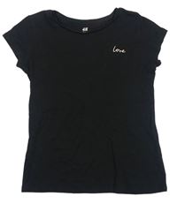 Černé tričko s nápisem zn. H&M