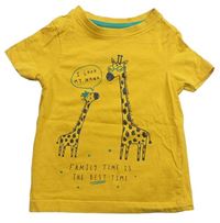 Hořčicové tričko s žirafami zn. George