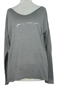 Dámksé šedé úpletové triko s nápisem zn. Blind Date 