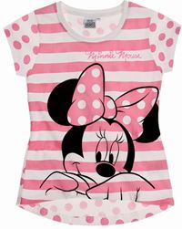 Nové - Růžovo-bílé pruhované tričko s Minnie zn. Disney