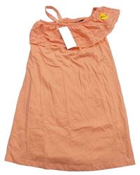 Oranžové šaty s dirkovaným límcem zn. George 