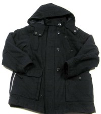 Černý vlněný zimní kabátek