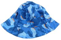 Modro-světlemodrý army plátěný klobouk zn. Next