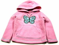 Růžová fleecová mikinka s motýlkem a kapucí zn. Ladybird